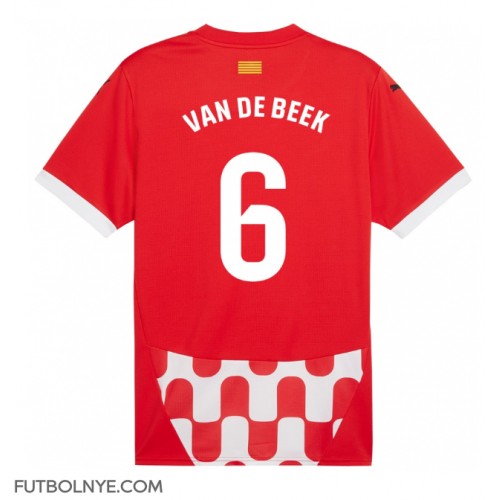 Camiseta Girona Donny van de Beek #6 Primera Equipación 2024-25 manga corta